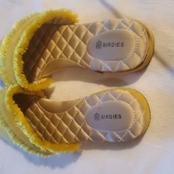 Birdies The Annie Marigold Gold Fringed Sz. 7.5 Slip-on Cushioned‎ Mules - Picture 6 of 8